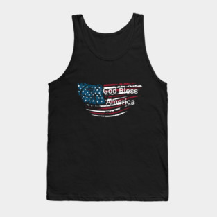 God Bless American Bald Eagle 4th of July Tank Top