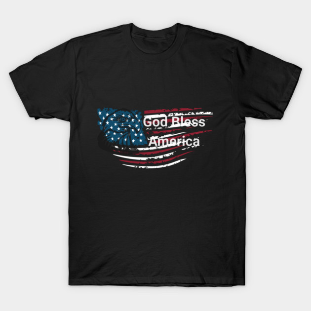 God Bless American Bald Eagle 4th of July T-Shirt by BirdsnStuff