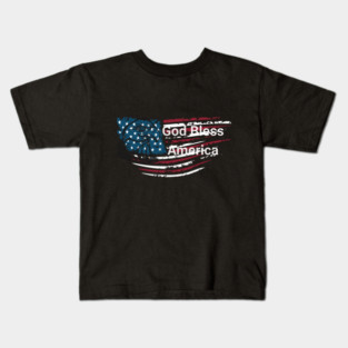 God Bless American Bald Eagle 4th of July Kids T-Shirt