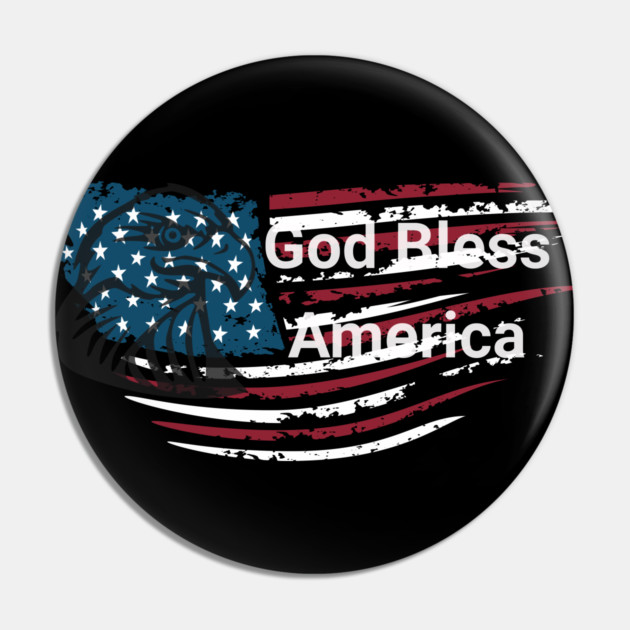 God Bless American Bald Eagle 4th of July Pin by BirdsnStuff