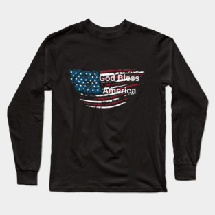 God Bless American Bald Eagle 4th of July Long Sleeve T-Shirt
