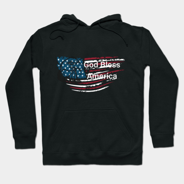 God Bless American Bald Eagle 4th of July Hoodie by BirdsnStuff