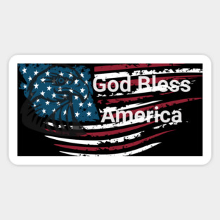 God Bless American Bald Eagle 4th of July Magnet