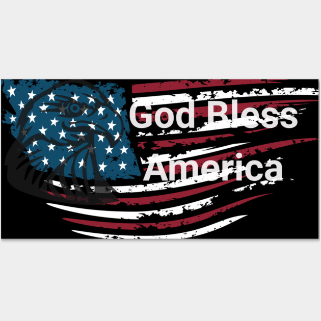 God Bless American Bald Eagle 4th of July Wall Art by BirdsnStuff