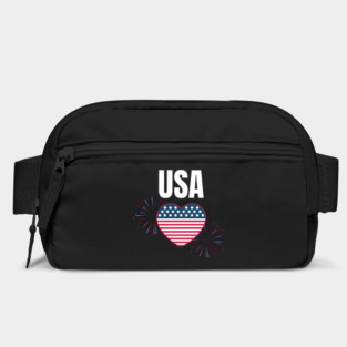 USA Heart Shape American Flag 4th of July Bag