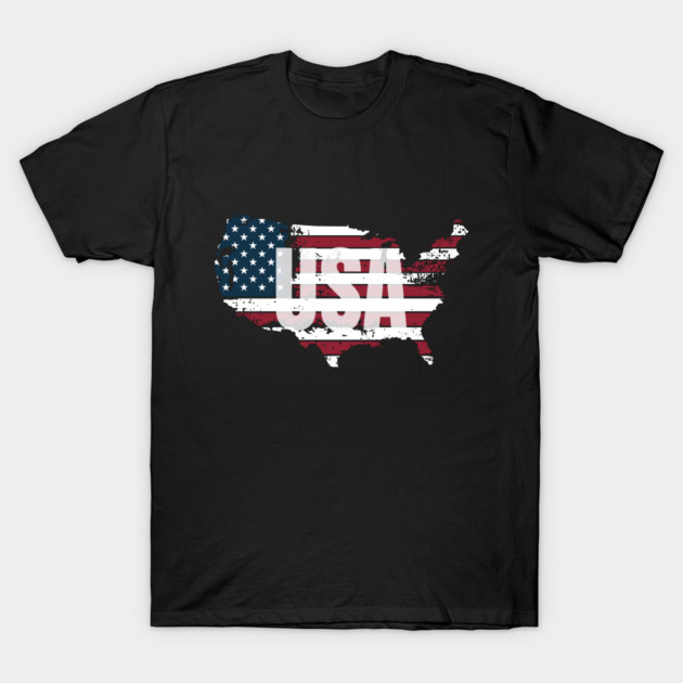 United States Red, White and Blue USA T-Shirt by BirdsnStuff