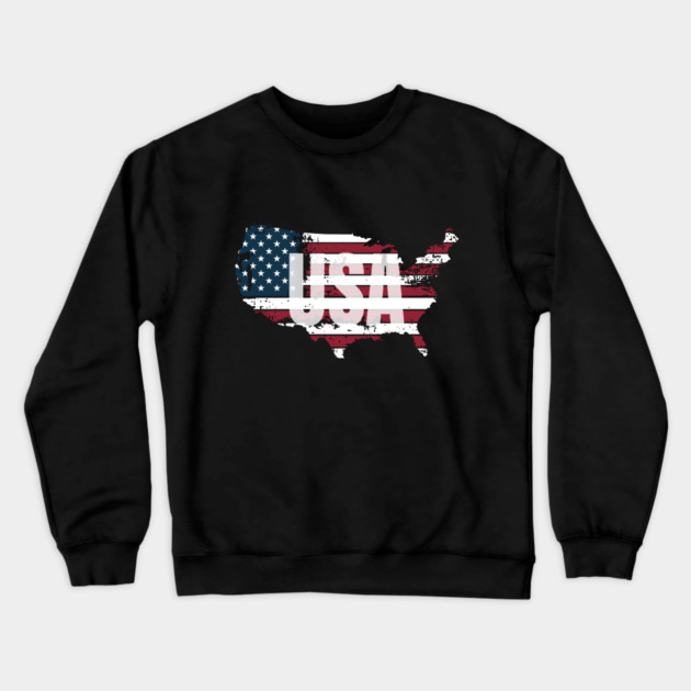 United States Red, White and Blue USA Crewneck Sweatshirt by BirdsnStuff