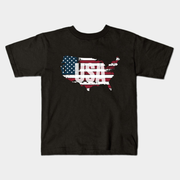 United States Red, White and Blue USA Kids T-Shirt by BirdsnStuff