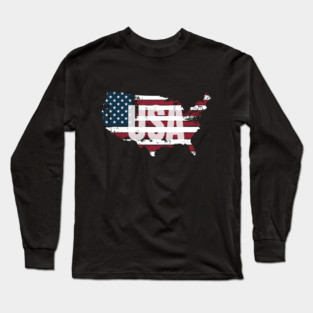 United States Red, White and Blue USA Long Sleeve T-Shirt