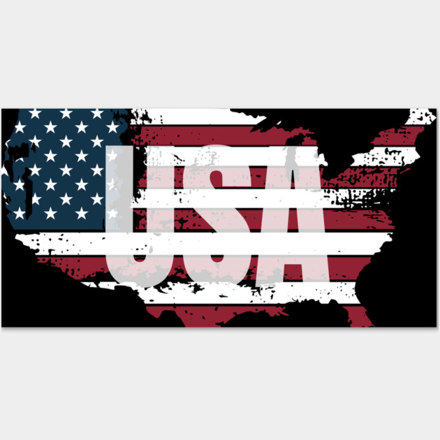 United States Red, White and Blue USA Wall Art by BirdsnStuff
