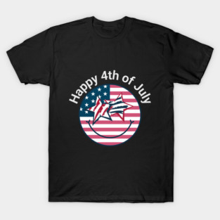 Happy 4th of July Happy Face Independence Day T-Shirt