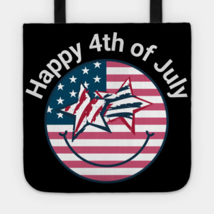 Happy 4th of July Happy Face Independence Day Tote