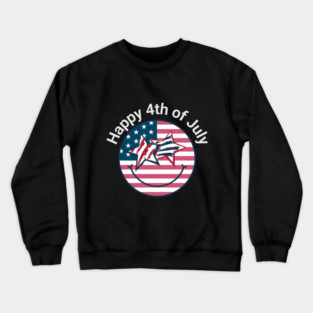 Happy 4th of July Happy Face Independence Day Crewneck Sweatshirt