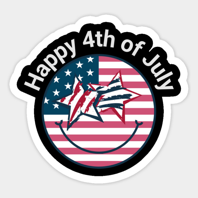 Happy 4th of July Happy Face Independence Day Magnet by BirdsnStuff