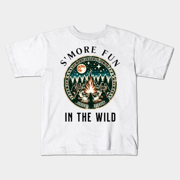 S'More Fun in the Wild Summer text design Kids T-Shirt by BirdsnStuff