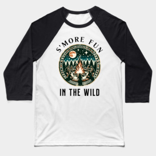 S'More Fun in the Wild Summer text design Baseball T-Shirt
