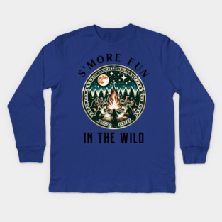 S'More Fun in the Wild Summer text design Kids Long Sleeve T-Shirt