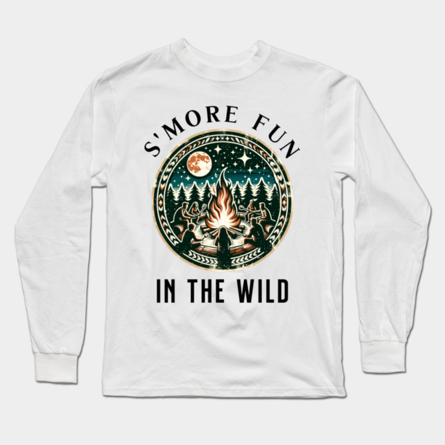 S'More Fun in the Wild Summer text design Long Sleeve T-Shirt by BirdsnStuff