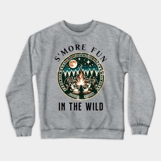 S'More Fun in the Wild Summer text design Crewneck Sweatshirt by BirdsnStuff