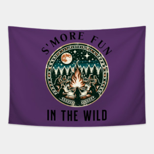 S'More Fun in the Wild Summer text design Tapestry