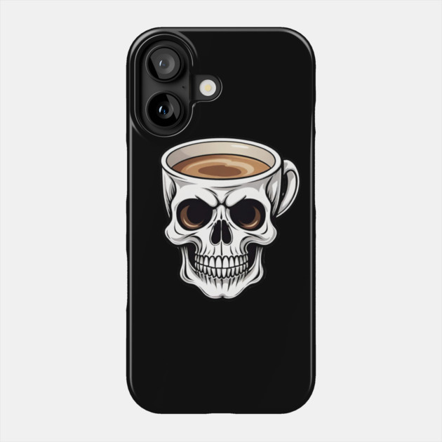 My Skull Needs Coffee Phone Case by Grave Digs