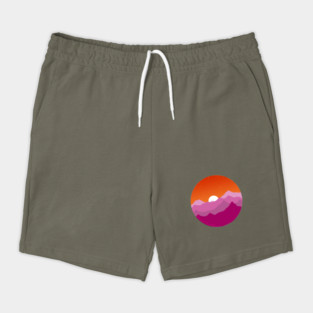 Subtle Lesbian Pride Flag Mountain Landscape Shorts