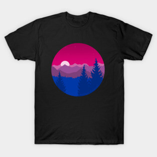 Subtle Bisexual Pride Flag Mountainscape T-Shirt