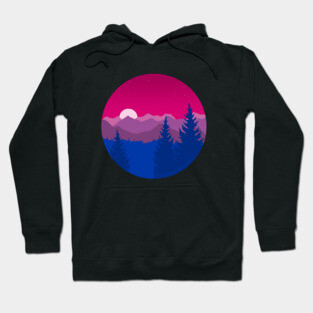 Subtle Bisexual Pride Flag Mountainscape Hoodie