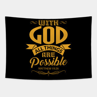 With God All Things Are Possible Christian Gift Tapestry