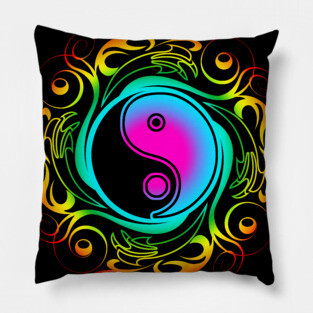 Yin Yang Psychedelic Tattoo Pillow
