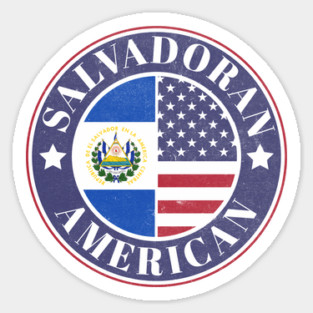 Proud Salvadoran-American Badge - El Salvador Flag Magnet