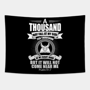 Psalm 91:7 Christian Gift Tapestry