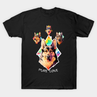 German Shepherd: Pure love, Brave Protector, Born to Run, Always by Your Side, Courageous Friend, Father's gifts, Devoted Protector, Doberman Art, Doberman gift, T-Shirt
