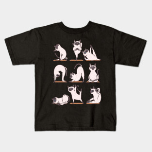 Siamese Cat Yoga Kids T-Shirt