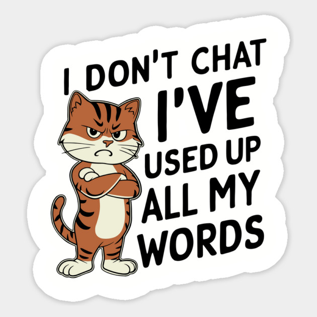 I Don't Chat I've Used Up All My Words Introvert Magnet by Anticorporati