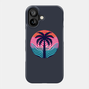 Palm tree and stripes Phone Case