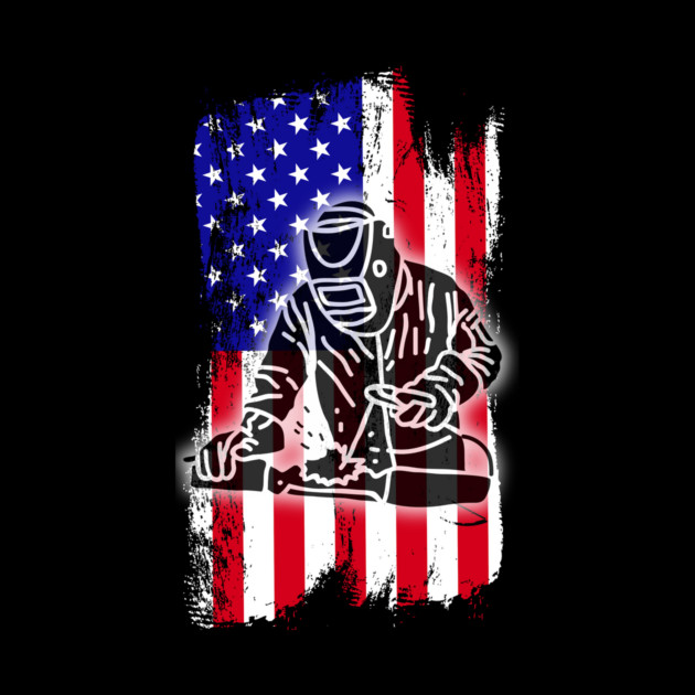 American Welder Dad 4th Of July Father's Day by The WYLD Tribe