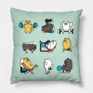 Leg Day with Cat Cat Pillow