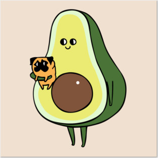 Avocado with Pug Posters and Art