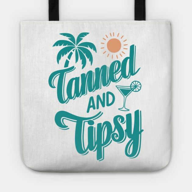 Tanned and Tipsy Tropical Beach Babe Tote by Anticorporati