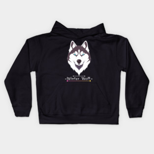 siberian husky gift: Winter Wolf, Father's day gifts, Wild Spirit, Snow Adventurer, Siberian Husky Art, Siberian Husky gift, Kids Hoodie