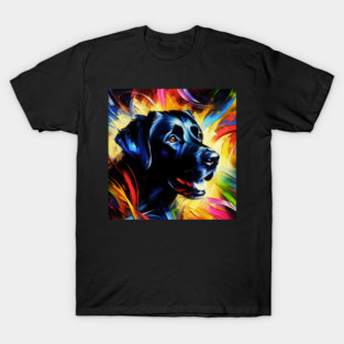 Black Labrador Retriever Acrylic Art T-Shirt