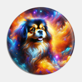 Outer Space Celestial Tibetan Spaniel Pin