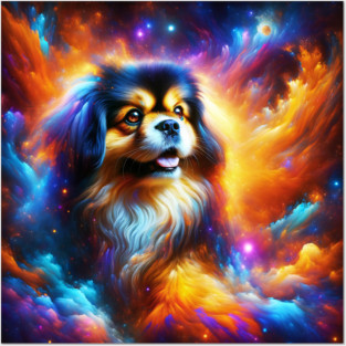 Outer Space Celestial Tibetan Spaniel Posters and Art