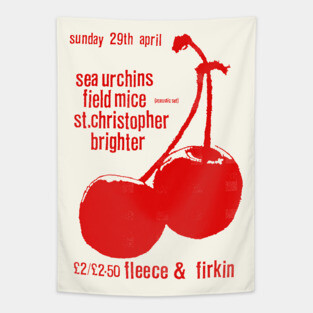Sarah Records /// Cherries Flyer Design Tapestry