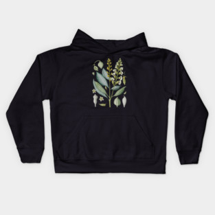 Vintage Cardamom Botanical Illustration Kids Hoodie