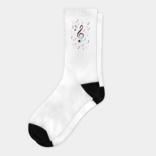 Music notes art Socks
