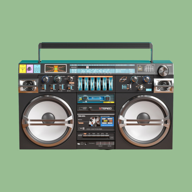Vintage Boombox Ghettoblaster by The WYLD Tribe