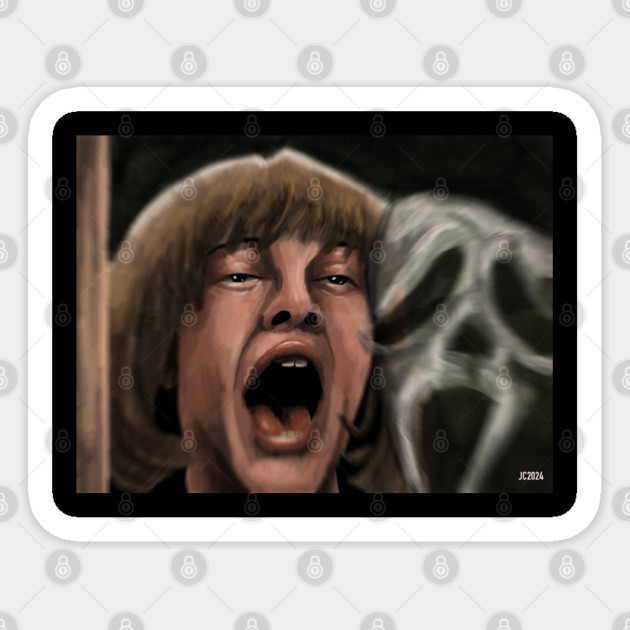 Scream "Bonus Round" Casey Becker/Ghostface painting (digital) Sticker by StagArtStudios