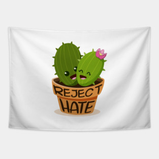 'Reject Hate' Social Inclusion Shirt Tapestry